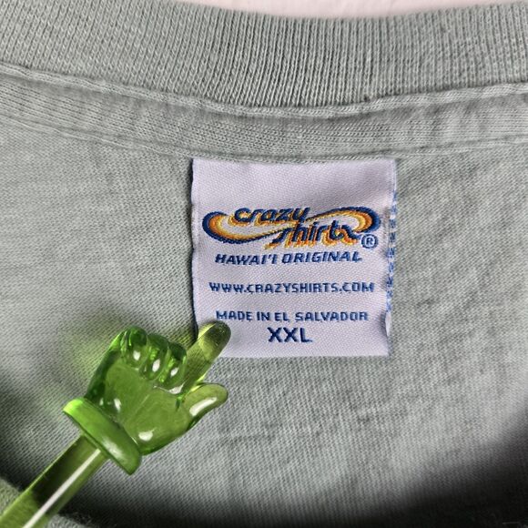 Vtg Crazy Shirts B Kliban Diamond Head Waikiki TShirt XXL Cat Fish Green 2-Sided - Picture 5 of 9